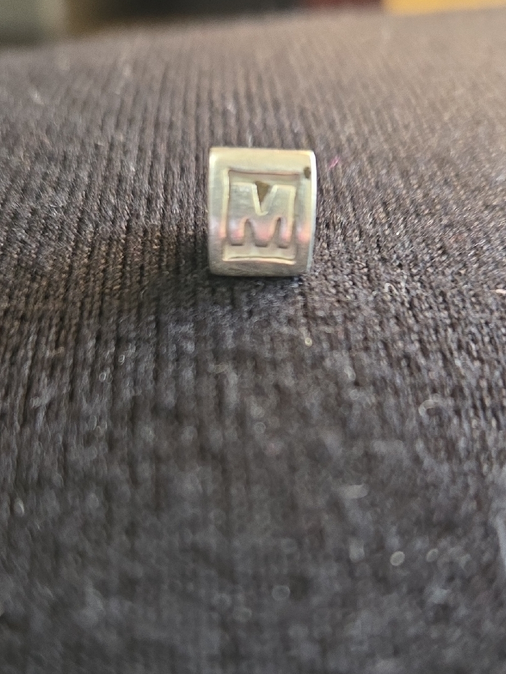 Pandora Silver 'M' Initial Bead Charm